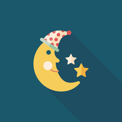 moon star flat icon with long shadow,EPS 10