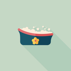 baby bath baby flat icon with long shadow,eps10