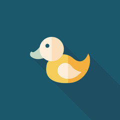 Duck toy flat icon with long shadow,eps 10