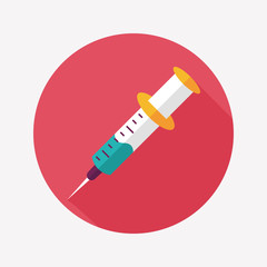 syringe flat icon with long shadow