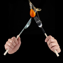 Egg Yolk dripping in to cup.