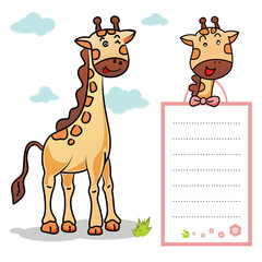 Giraffe and frame texture vector illustrator background