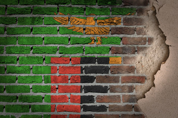 Dark brick wall with plaster - Zambia