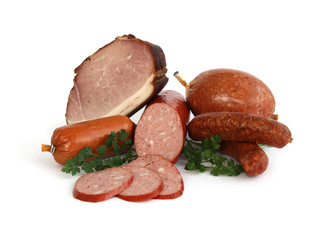 Sortiment verschiedener Wurstsorten