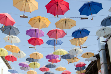 Fototapeta na wymiar Umbrellas in the Sky, Antalya