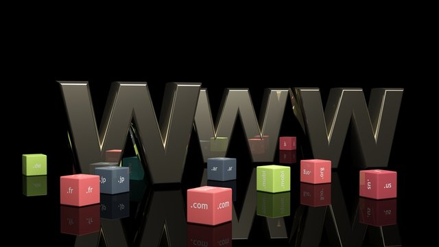 WWW in 3d with colorful cubes and domain extensions