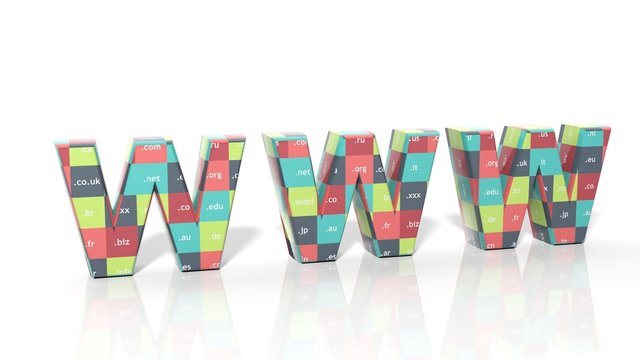 Colorful WWW in 3d isolated on white