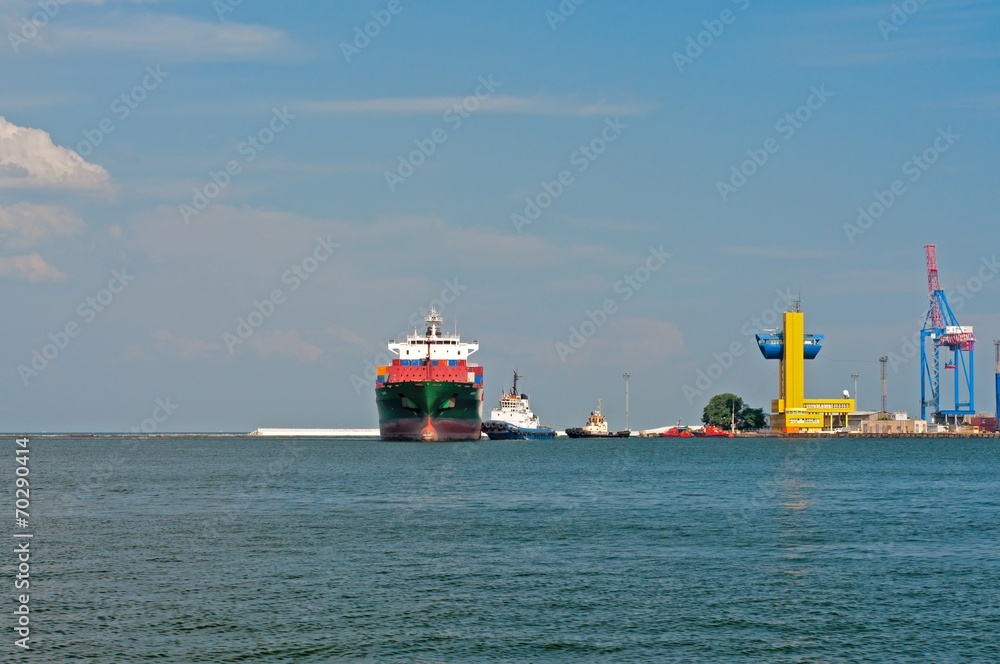 Wall mural ship mooring