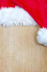 Obraz na płótnie Canvas Christmas abstract food background with santa claus hat