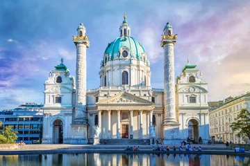Deurstickers St. Charles's Church in Vienna, Austria © mRGB