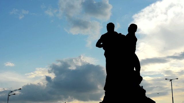 statue with cloudy sky - high contrast - lapms