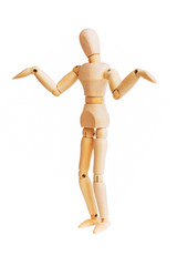 Wooden mannequin isolated on white