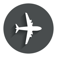 Obraz premium Airplane sign. Plane symbol. Travel icon.