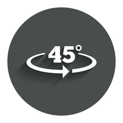 Angle 45 degrees sign icon. Geometry math symbol