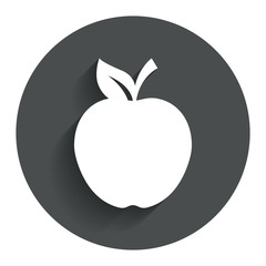 Apple sign icon. Fruit with leaf symbol.