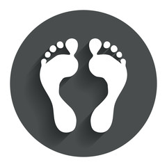 Human footprint sign icon. Barefoot symbol.