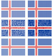 Mosaic Iceland flag set