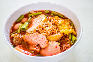 Thai noodle in white plate