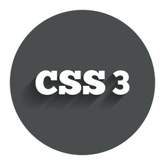 CSS3 sign icon. Cascading Style Sheets symbol.