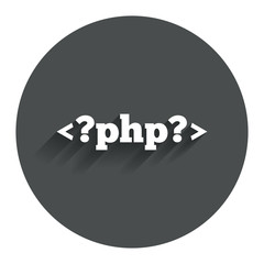 PHP sign icon. Programming language symbol.