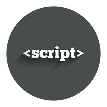 Script sign icon. Javascript code symbol.
