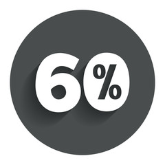 60 percent discount sign icon. Sale symbol.