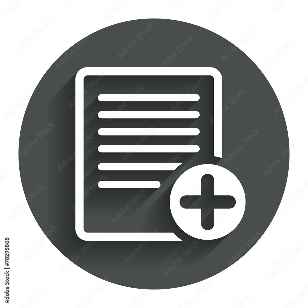 Poster text file sign icon. add file document symbol.