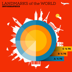 Obraz premium Landmarks of the World Infographic Design