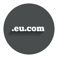 Domain EU.COM sign icon. Internet subdomain