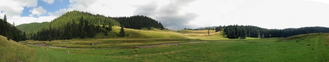 Poiana Ponor - valley in Bihor mountains in Apuseni in Romania