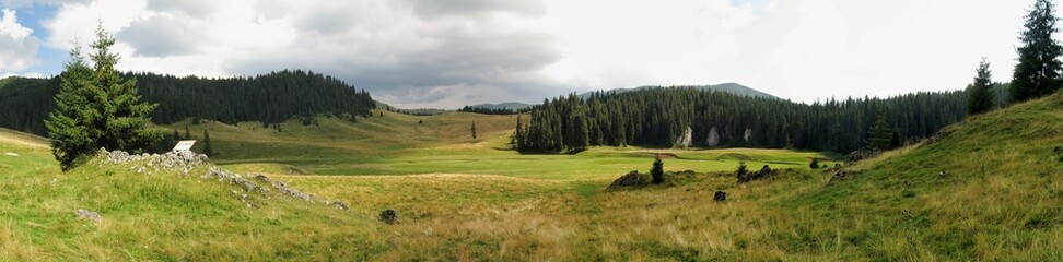 Poiana Ponor - valley in Bihor mountains in Apuseni in Romania