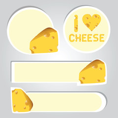 Vector illustration of  stickers of cheese