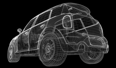 Obraz na płótnie Canvas car 3D model