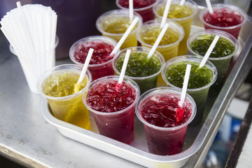 Chrysanthemum ,Centella asiatica and Roselle ice drink