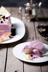 Berry ice cream and white chocolate terrine