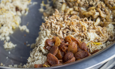 rice baked with chinese sausage