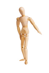Wooden mannequin isolated on white