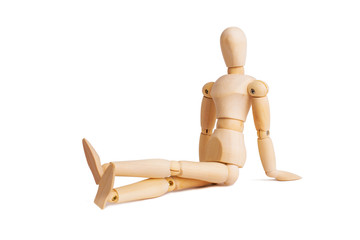 Wooden mannequin isolated on white