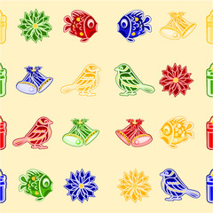 Seamless texture vector christmas decorations vector