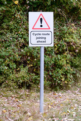 Cycle route sign and signpost