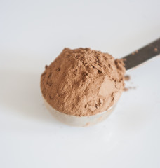 cocoa powder isolated on white background