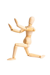 Wooden mannequin isolated on white