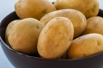 raw potatoes in bowl