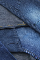 Fototapeta premium Close up of variety of denim.