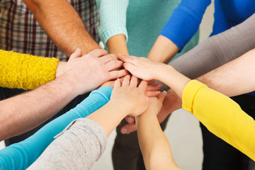 Human hands showing unity