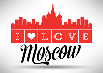 I Love Moscow Skyline Design