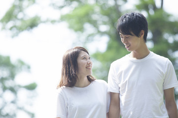 Fototapeta premium 学生カップル