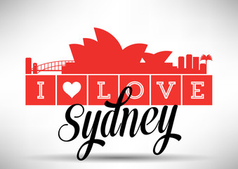 I Love Sydney Skyline Design