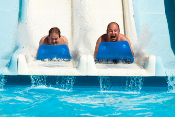People at water park