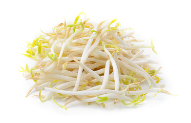 Bean Sprouts on White Background